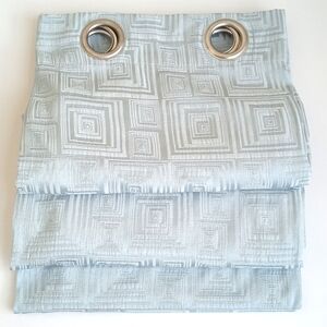 Light Aqua Blue Semi Sheen Mid Century Modern Curtain Panel 50" x 83" (1 Panel)